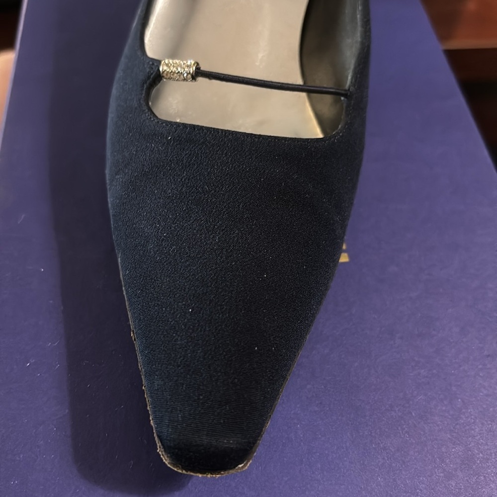 Vintage Stuart Weitzman DAWSON NAVY
PEAU DU SOIE 5 1/2 - Picture 11 of 16